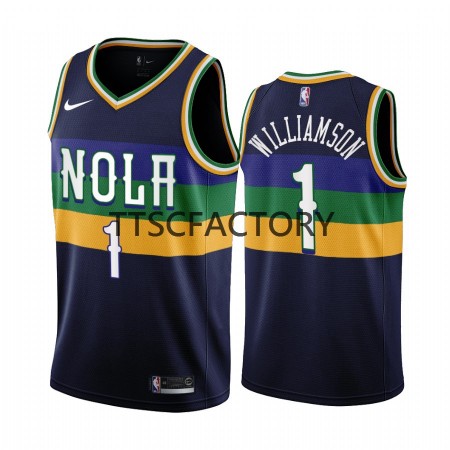 Maglia NBA New Orleans Pelicans Zion Williamson 1 Nike 2022-23 City Edition Navy Swingman - Uomo
